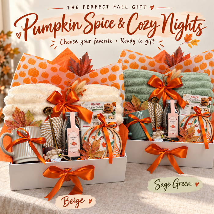 Harvest Comfort Gift Box | Pumpkin Spice Tea, Cozy Blanket & Mug
