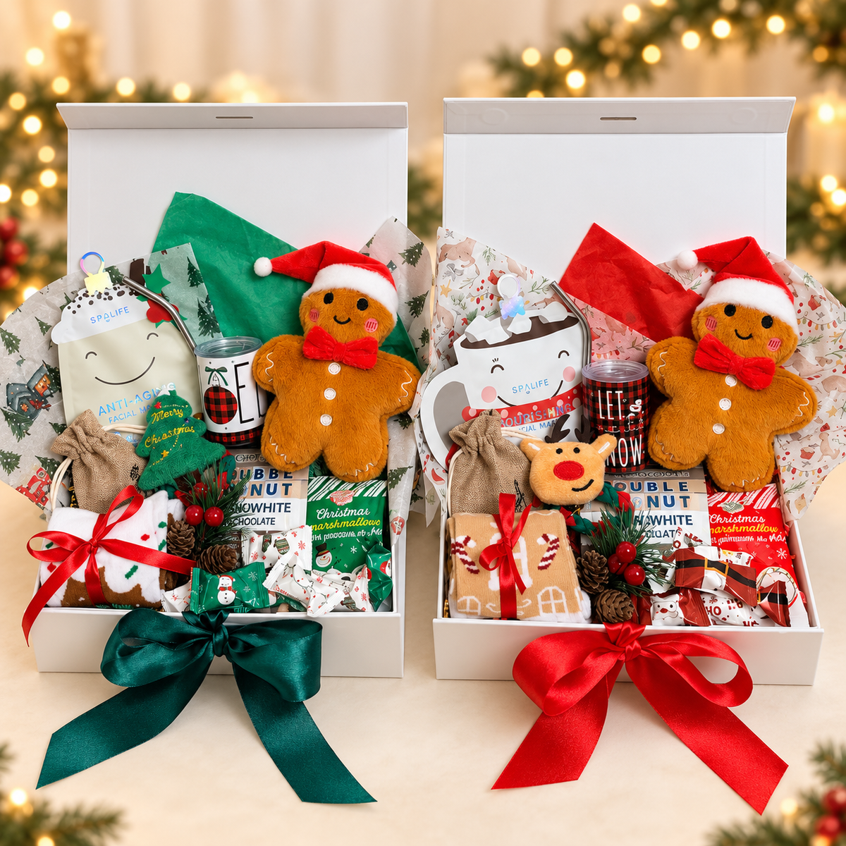 Gingerbread Cocoa Night Gift Box | Mini Tumbler, Hot Cocoa & Cozy Socks