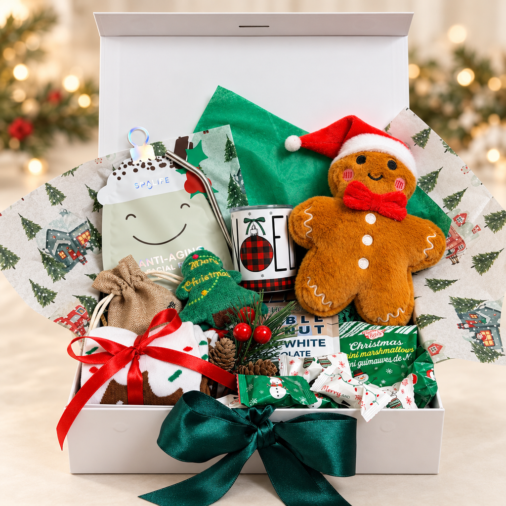 Gingerbread Cocoa Night Gift Box | Mini Tumbler, Hot Cocoa & Cozy Socks