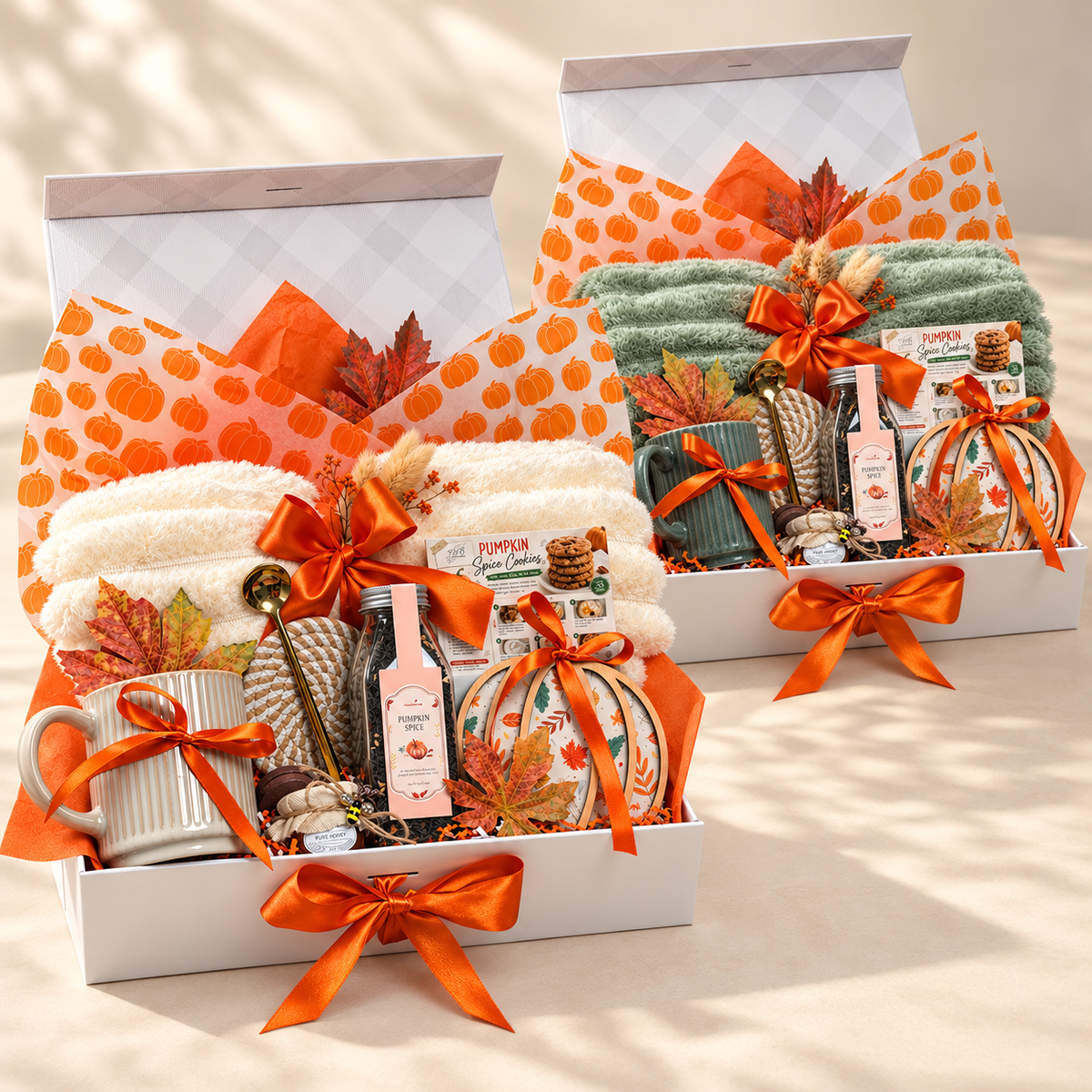 Harvest Comfort Gift Box | Pumpkin Spice Tea, Cozy Blanket & Mug