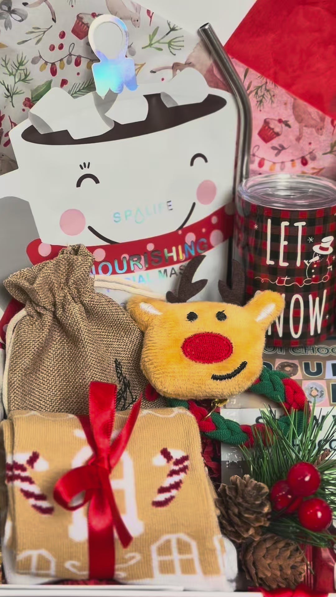 Gingerbread Cocoa Night Gift Box | Mini Tumbler, Hot Cocoa & Cozy Socks